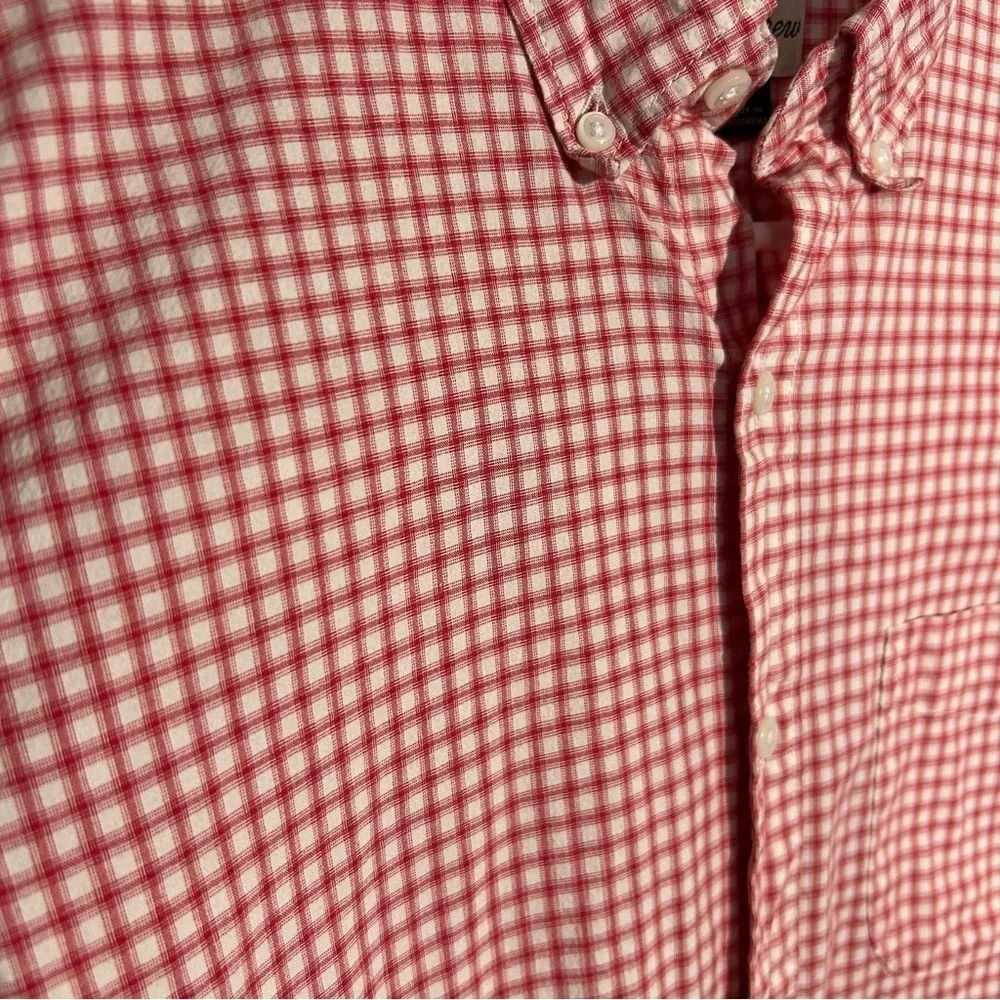 J. Crew Mens Secret Wash Shirting Res Plaid Button Up Long Sleeve Size Medium
